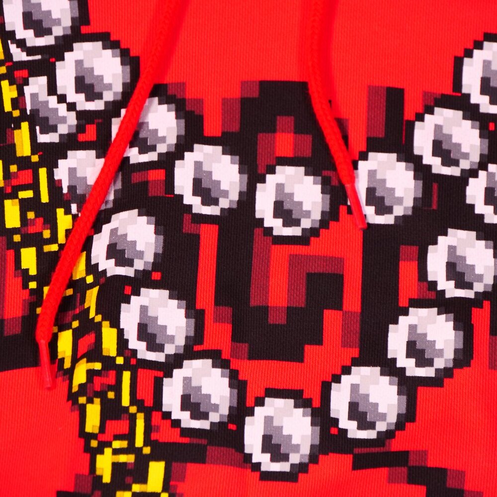 Moschino Pixel Capsule Short Hooded Dress In Red - Picture 3 of 8